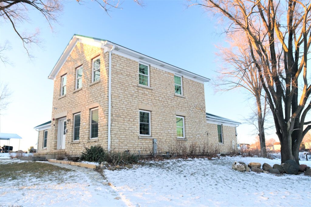 Clow house building in winter